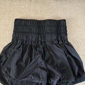 FP Movement by Free People Black High-Waist Smocked Athletic Shorts